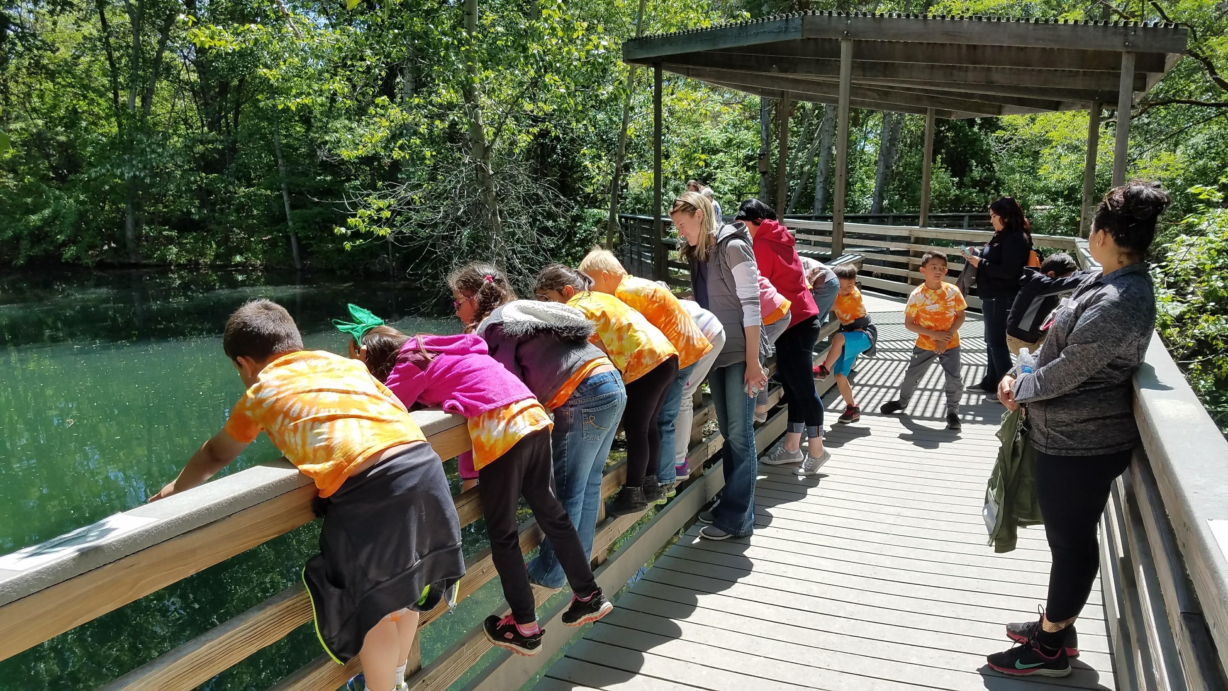 Students at MK Nature Center pond