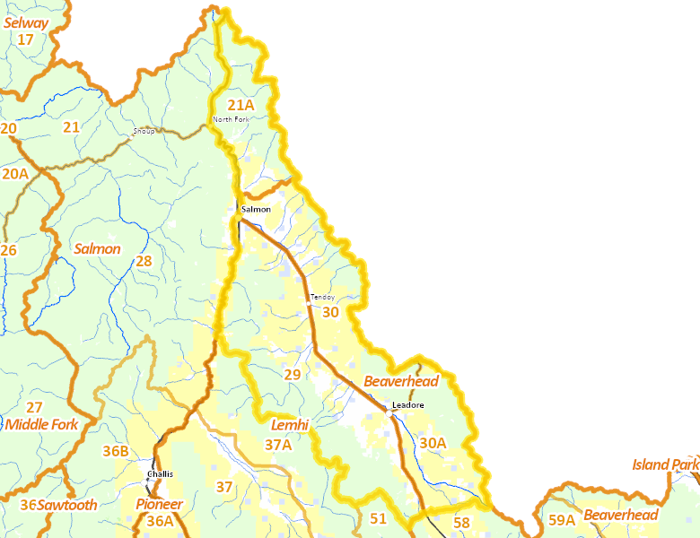 Map of Hunt Area