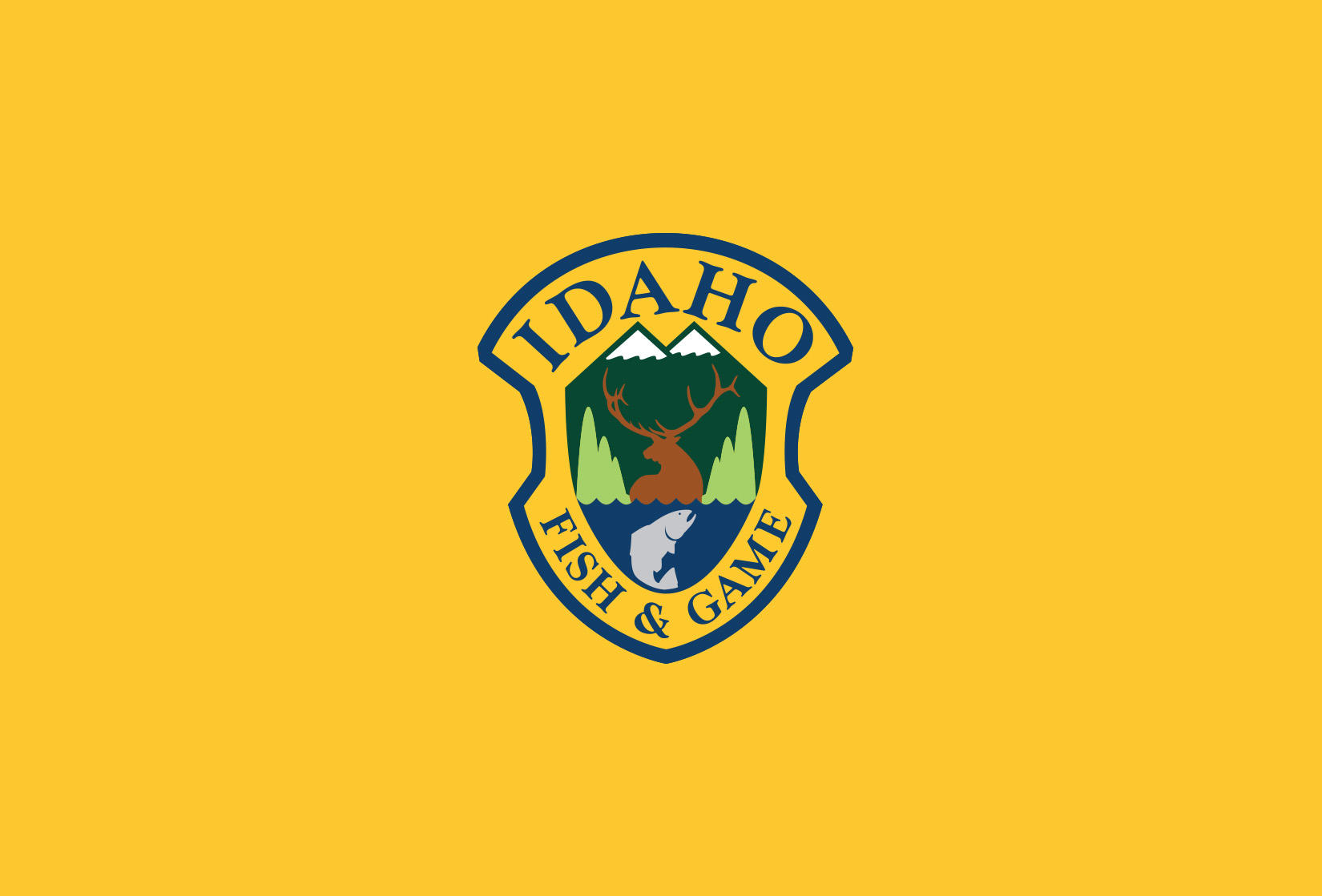 Idaho Fish and Game Logo on Gold Background